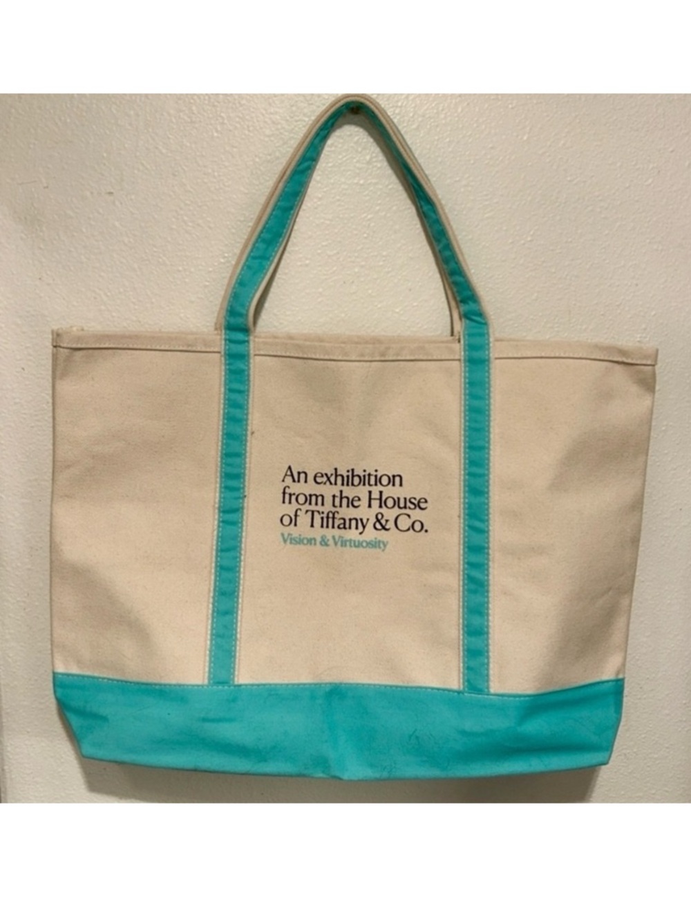 NEW TIFFANY & CO. Vision & Virtuosity Exhibit London Canvas Tote Bag Cream RARE - Picture 2 of 11